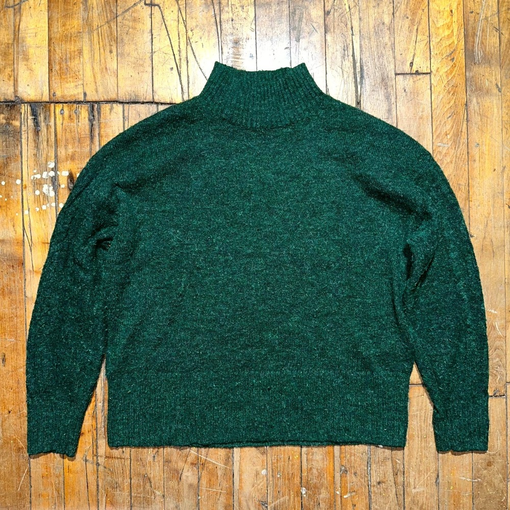 Lauren Conrad Sweater Women's XS Green‎ Knit Long Sleeve Mock Neck Pullover
